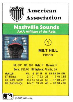 1990 CMC #126 Milt Hill Back