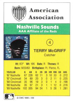 1990 CMC #129 Terry McGriff Back
