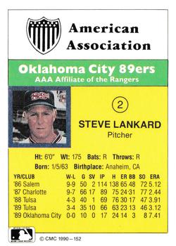 1990 CMC #152 Steve Lankard Back