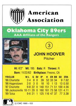 1990 CMC #153 John Hoover Back