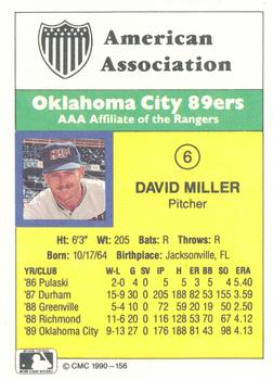 1990 CMC #156 David Miller Back