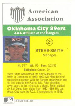 1990 CMC #171 Steve Smith Back