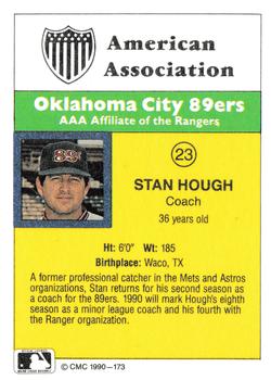 1990 CMC #173 Stan Hough Back
