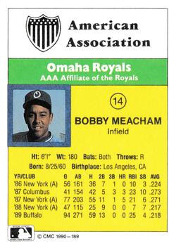 1990 CMC #189 Bobby Meacham Back