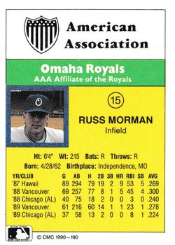 1990 CMC #190 Russ Morman Back
