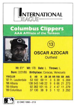1990 CMC #213 Oscar Azocar Back