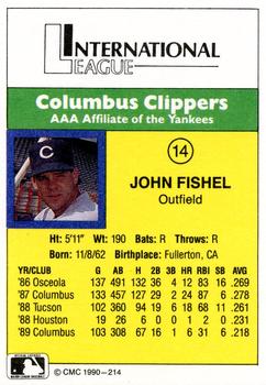 1990 CMC #214 John Fishel Back