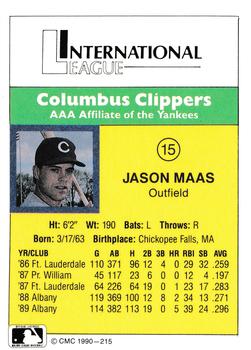1990 CMC #215 Jason Maas Back