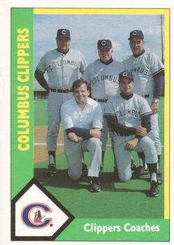 1990 CMC #224 Clippers Coaches (Ken Rowe / Stump Merrill / Clete Boyer / Mike Heifferon / Trey Hillman) Front