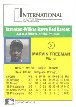 1990 CMC #228 Marvin Freeman Back