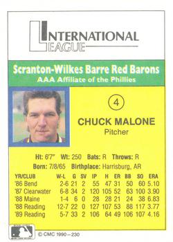 1990 CMC #230 Chuck Malone Back