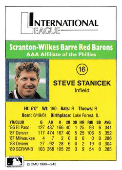 1990 CMC #242 Steve Stanicek Back