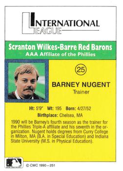 1990 CMC #251 Barney Nugent Back