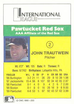 1990 CMC #253 John Trautwein Back