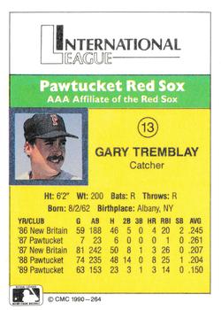 1990 CMC #264 Gary Tremblay Back