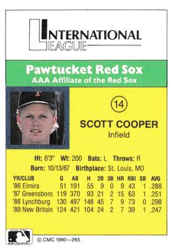 1990 CMC #265 Scott Cooper Back