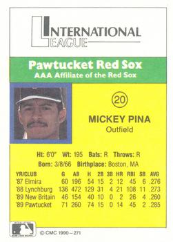 1990 CMC #271 Mickey Pina Back
