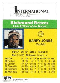 1990 CMC #288 Barry Jones Back