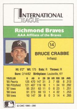 1990 CMC #290 Bruce Crabbe Back