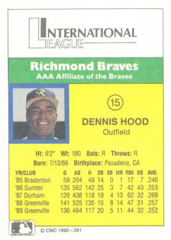 1990 CMC #291 Dennis Hood Back