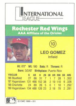 1990 CMC #311 Leo Gomez Back