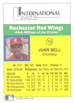 1990 CMC #312 Juan Bell Back