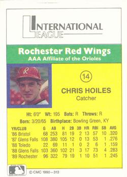 1990 CMC #313 Chris Hoiles Back