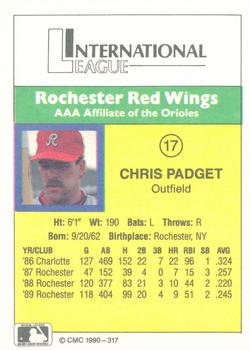 1990 CMC #317 Chris Padget Back