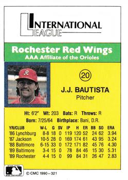1990 CMC #321 J.J. Bautista Back