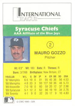 1990 CMC #328 Mauro Gozzo Back