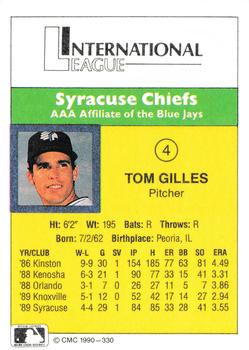 1990 CMC #330 Tom Gilles Back