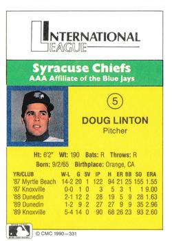 1990 CMC #331 Doug Linton Back