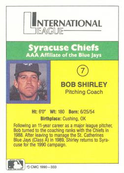 1990 CMC #333 Bob Shirley Back