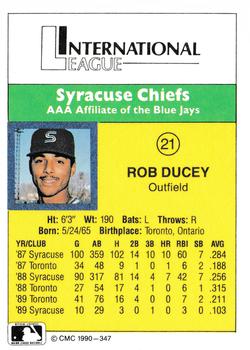 1990 CMC #347 Rob Ducey Back
