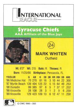 1990 CMC #350 Mark Whiten Back