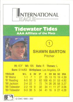 1990 CMC #352 Shawn Barton Back