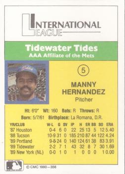 1990 CMC #356 Manny Hernandez Back