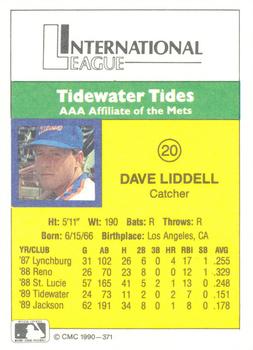 1990 CMC #371 Dave Liddell Back