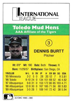 1990 CMC #380 Dennis Burtt Back