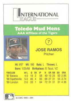 1990 CMC #384 Jose Ramos Back