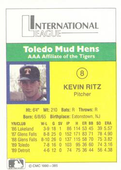 1990 CMC #385 Kevin Ritz Back