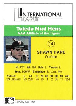 1990 CMC #391 Shawn Hare Back