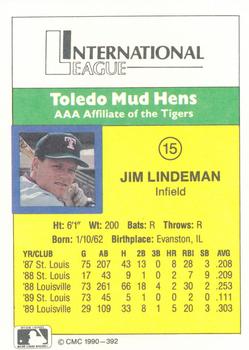 1990 CMC #392 Jim Lindeman Back