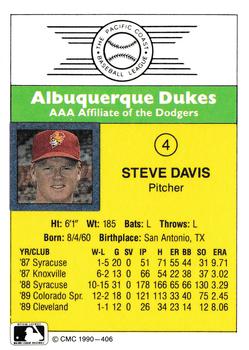 1990 CMC #406 Steve Davis Back