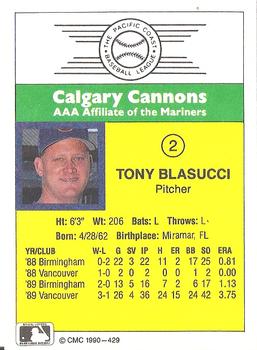 1990 CMC #429 Tony Blasucci Back