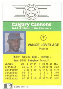 1990 CMC #434 Vance Lovelace Back