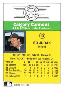 1990 CMC #437 Ed Jurak Back