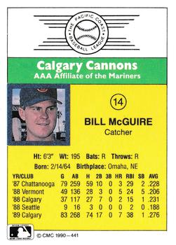1990 CMC #441 Bill McGuire Back