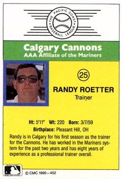1990 CMC #452 Randy Roetter Back