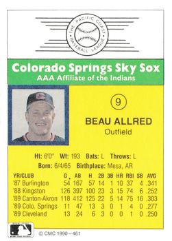 1990 CMC #461 Beau Allred Back
